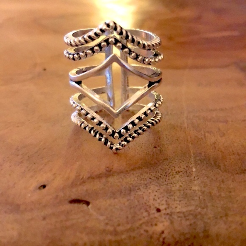 Silver Boho Statement Ring - image 4